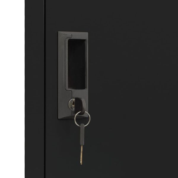 vidaXL Locker Cabinet Black 38x45x180 cm Steel