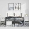 vidaXL Metal Bed Frame without Mattress with Footboard Black 150x200cm