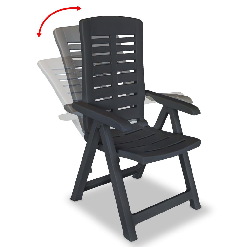 vidaXL Reclining Garden Chairs 4 pcs Plastic Anthracite