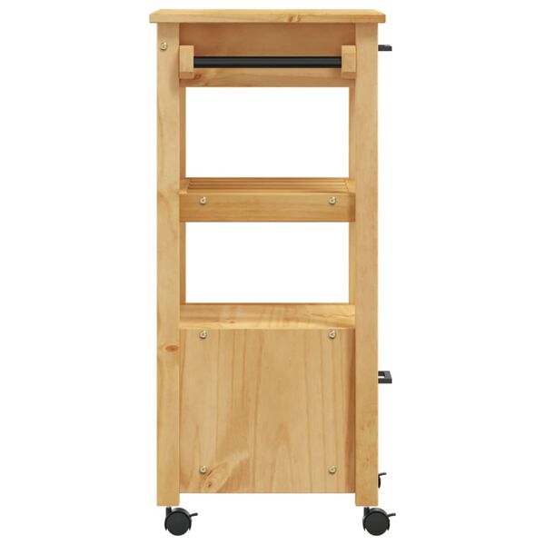 vidaXL Kitchen Trolley MONZA 48x40x90 cm Solid Wood Pine