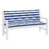 vidaXL Garden Bench Cushions 2 pcs Blue&White Stripe 150x50x7 cm Fabric