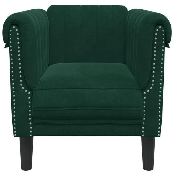 vidaXL Sofa Chair Dark Green Velvet