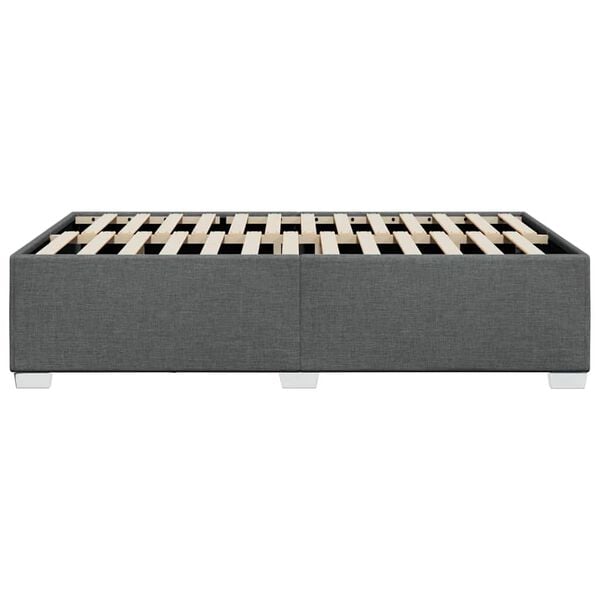 vidaXL Bed Frame without Mattress Dark Grey Full Fabric