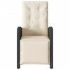 vidaXL Reclining Garden Chair with Footrest Black Poly Rattan