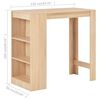 vidaXL Bar Table with Shelf Oak 110x50x103 cm