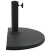 vidaXL Parasol Base Half Round Polyresin 9 kg Black