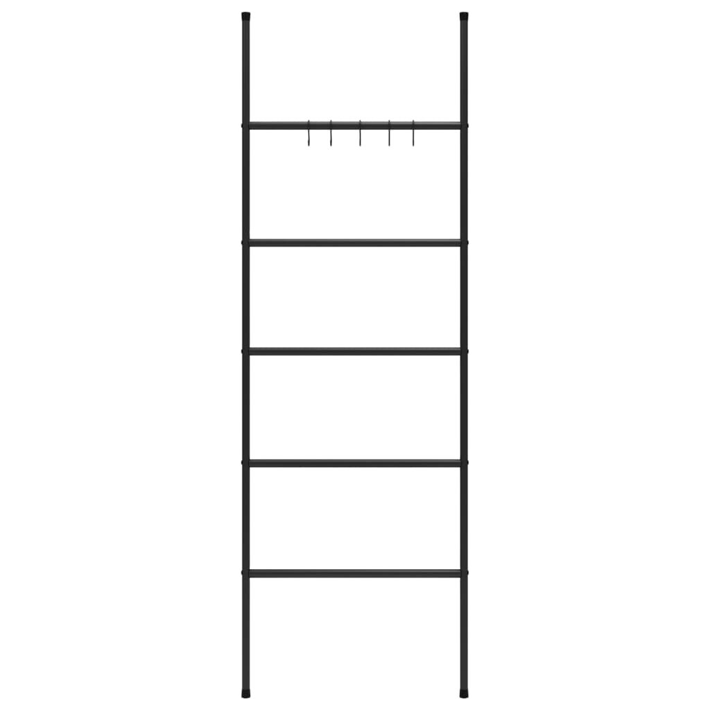 vidaXL Towel Rack Ladder with 5 Tiers Black 58x175 cm Iron