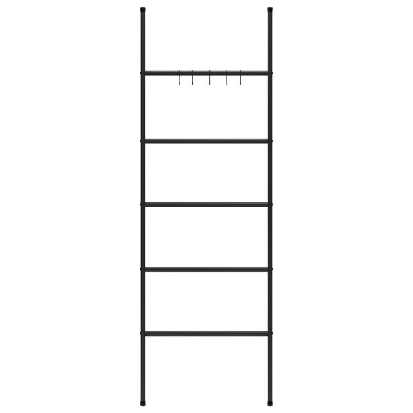 vidaXL Towel Rack Ladder with 5 Tiers Black 58x175 cm Iron