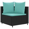vidaXL 10 Piece Garden Sofa Set with Cushions Black Poly Rattan