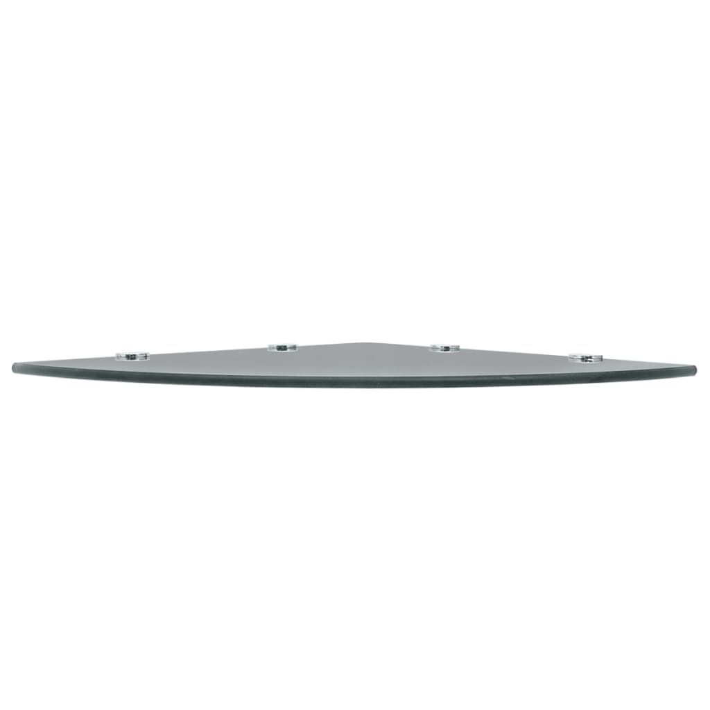 vidaXL Corner Shelf with Chrome Supports Glass Black 45x45 cm