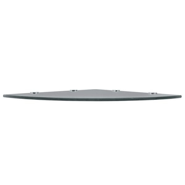 vidaXL Corner Shelf with Chrome Supports Glass Black 45x45 cm