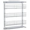 vidaXL 3-Tier Pull-out Kitchen Wire Basket Silver 47x15.5x55.5 cm