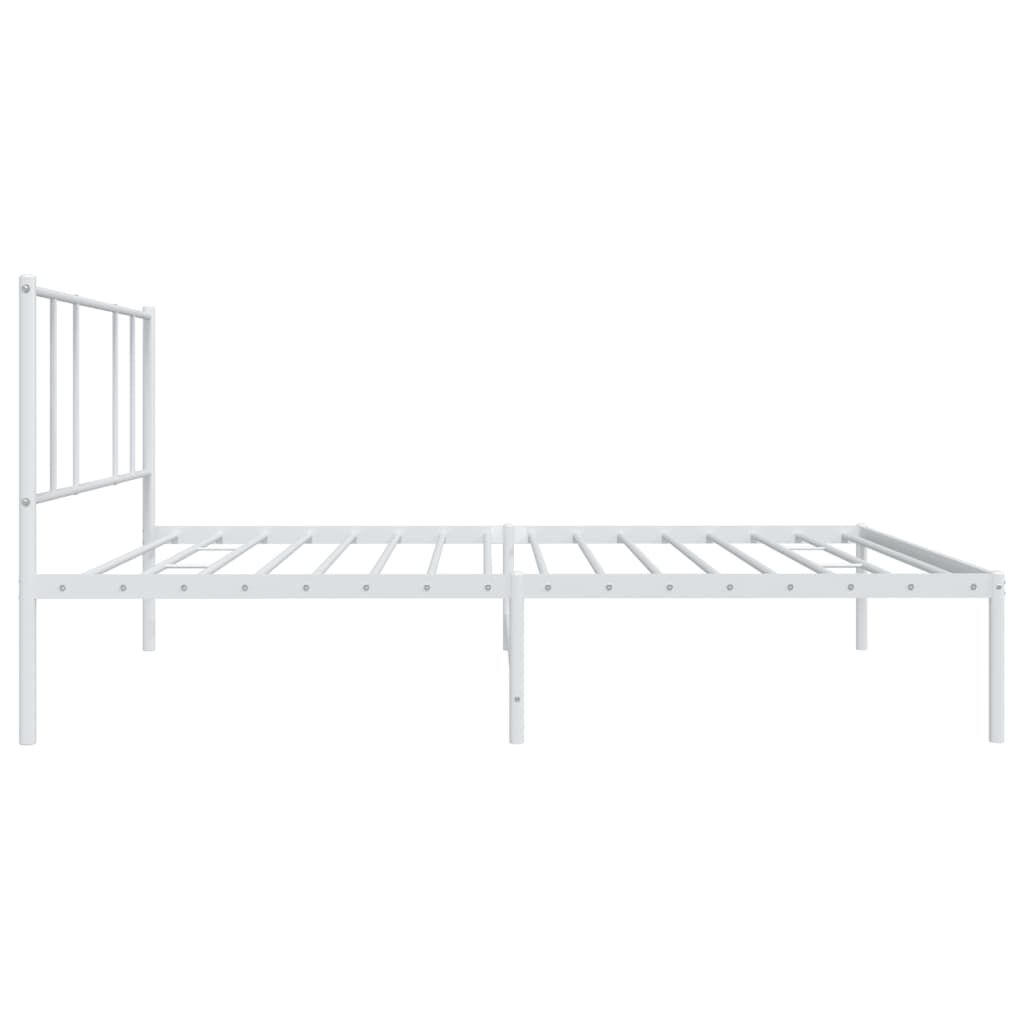 vidaXL Metal Bed Frame without Mattress with Headboard White 100x190cm