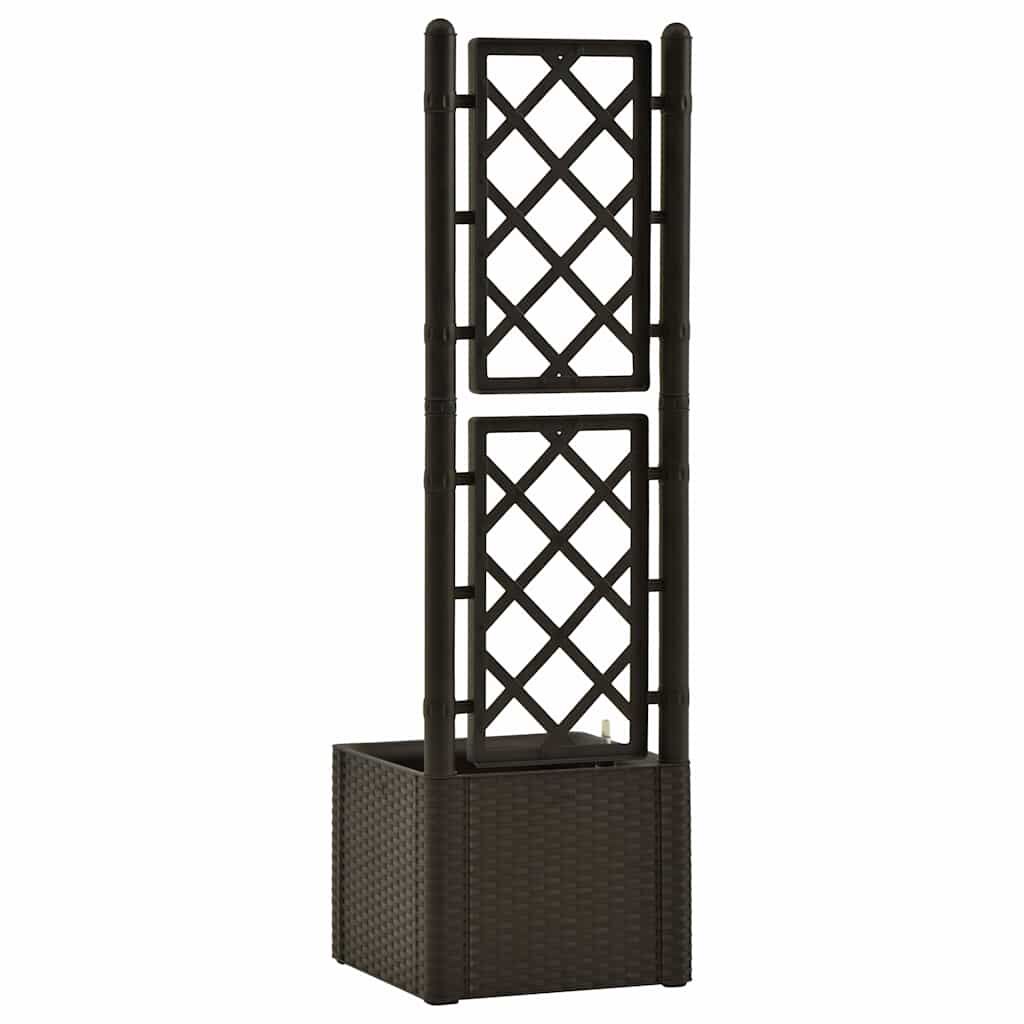 vidaXL Garden Raised Bed with Trellis and Self Watering System Mocha