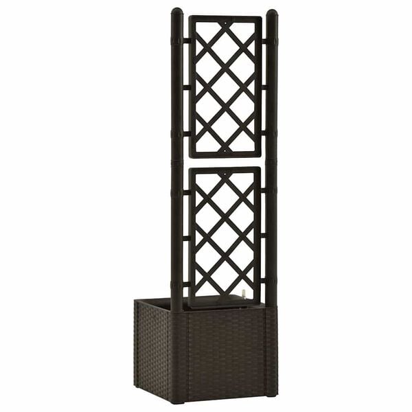 vidaXL Garden Raised Bed with Trellis and Self Watering System Mocha