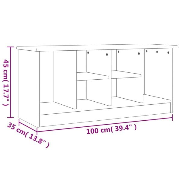 vidaXL Shoe Bench ALTA White 100x35x45 cm Solid Wood Pine