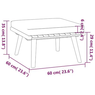 vidaXL 4 Piece Garden Lounge Set with Cushions Solid Wood Acacia