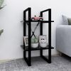 vidaXL 2-Tier Book Cabinet Black 40x30x70 cm Engineered Wood