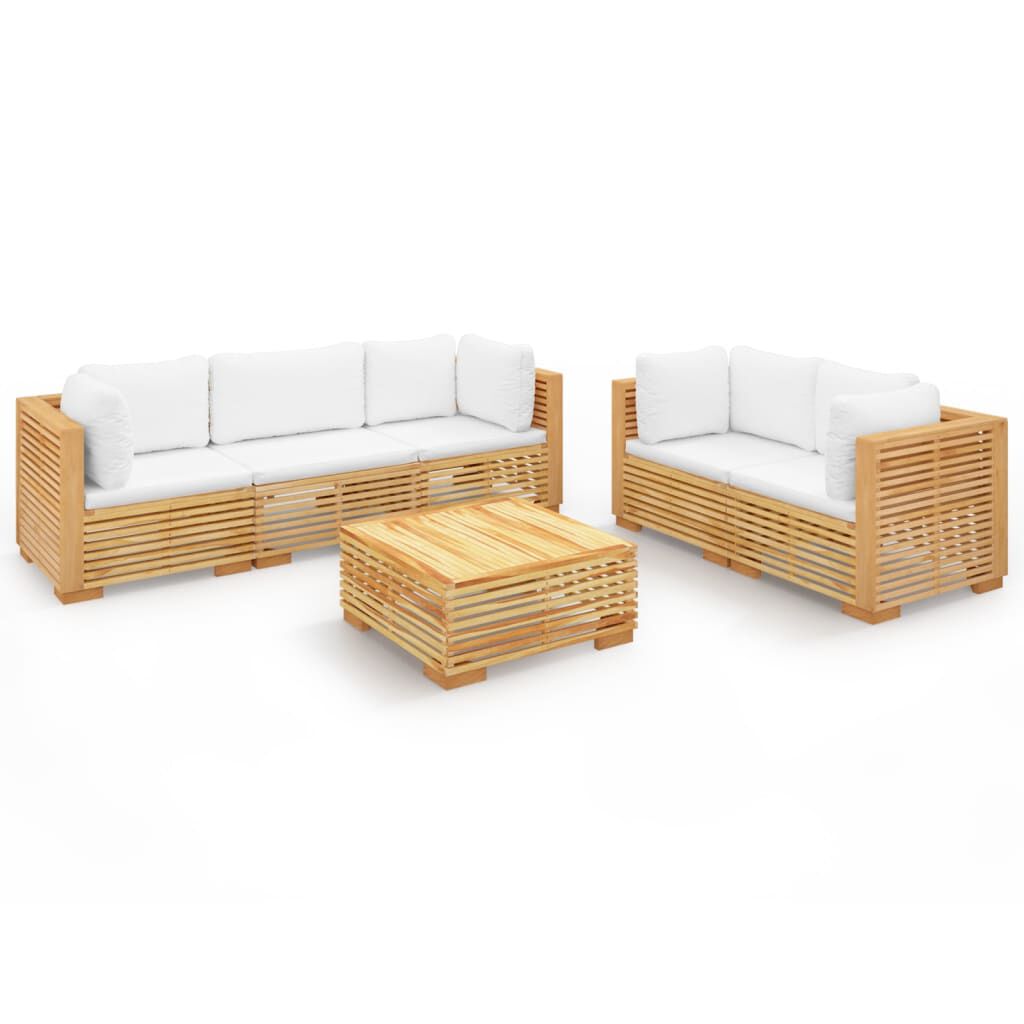 vidaXL 6 Piece Garden Lounge Set with Cushions Solid Wood Teak