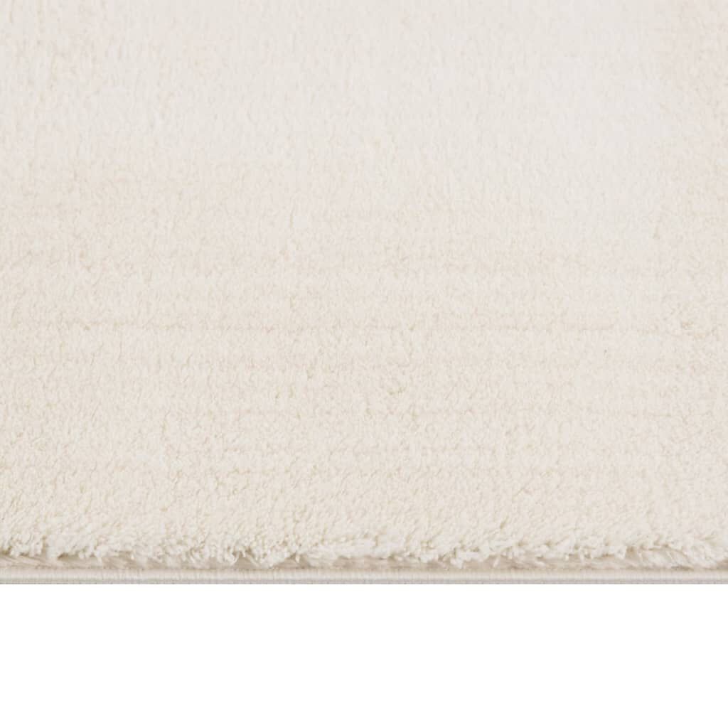 vidaXL Washable Rug Soft Shaggy Cream 160x230 cm Anti Slip