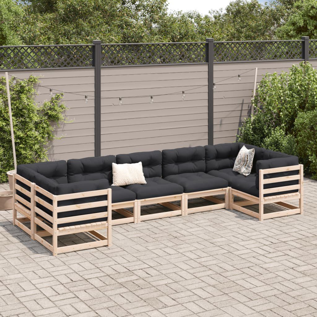 vidaXL 7 Piece Garden Sofa Set Solid Wood Pine