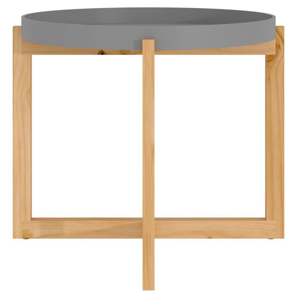 vidaXL Coffee Table Grey 53x53x43.5cm Engineered Wood&Solid Wood Pine
