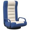 vidaXL Swivel Floor Chair Blue and Cream Fabric