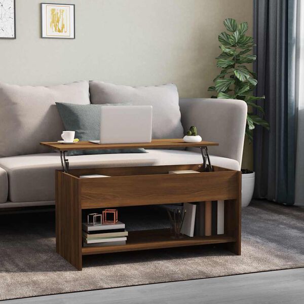 vidaXL Coffee Table Brown Oak 102x50x52.5 cm Engineered Wood