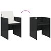 vidaXL 11 Piece Garden Dining Set with Cushions Black Poly Rattan