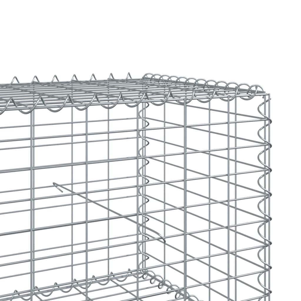 vidaXL Gabion Basket with Cover 400x100x50 cm Galvanised Iron