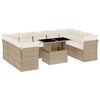 vidaXL 10 Piece Garden Sofa Set with Cushions Beige Poly Rattan