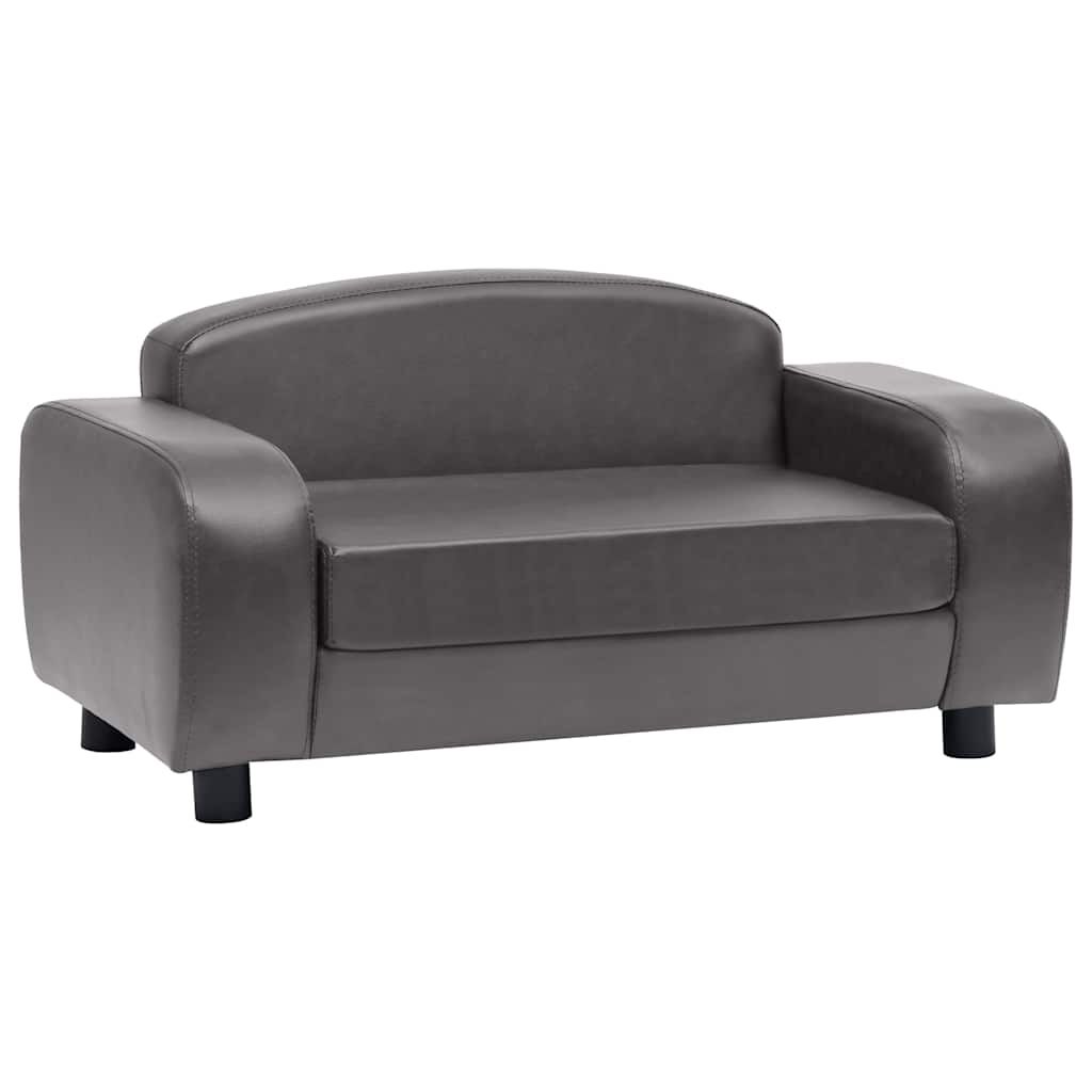 vidaXL Dog Sofa Grey 80x50x40 cm Faux Leather