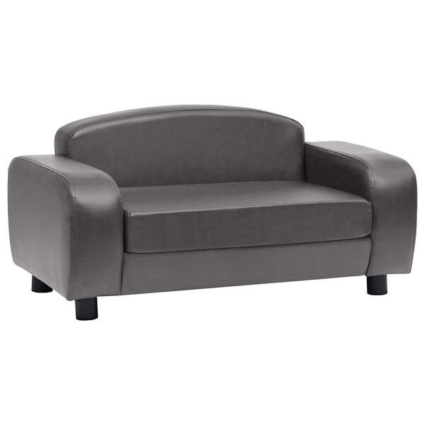 vidaXL Dog Sofa Grey 80x50x40 cm Faux Leather