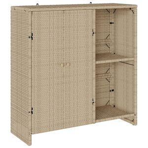 vidaXL Storage Cabinet with Shelf Beige 100 x 36 x 102 cm Rattan