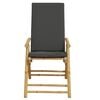 vidaXL Folding Garden Reclining Chairs 2 pcs with Cushions Bamboo