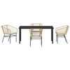 vidaXL Garden Dining Set 5 pcs Brown Poly Rattan