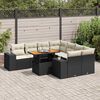 vidaXL 9 Piece Garden Sofa Set with Cushions Black Poly Rattan
