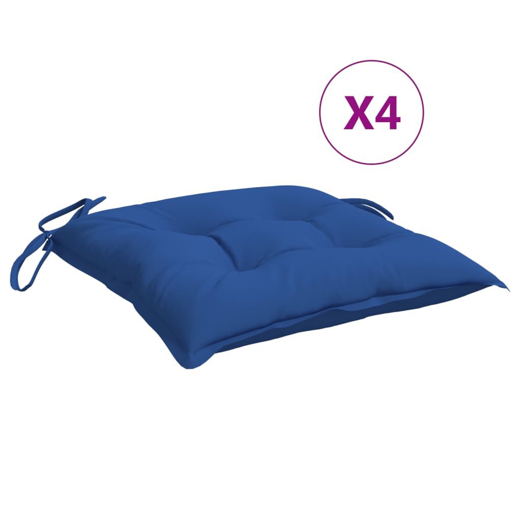vidaXL Chair Cushions 4 pcs Blue 40x40x7 cm Oxford Fabric