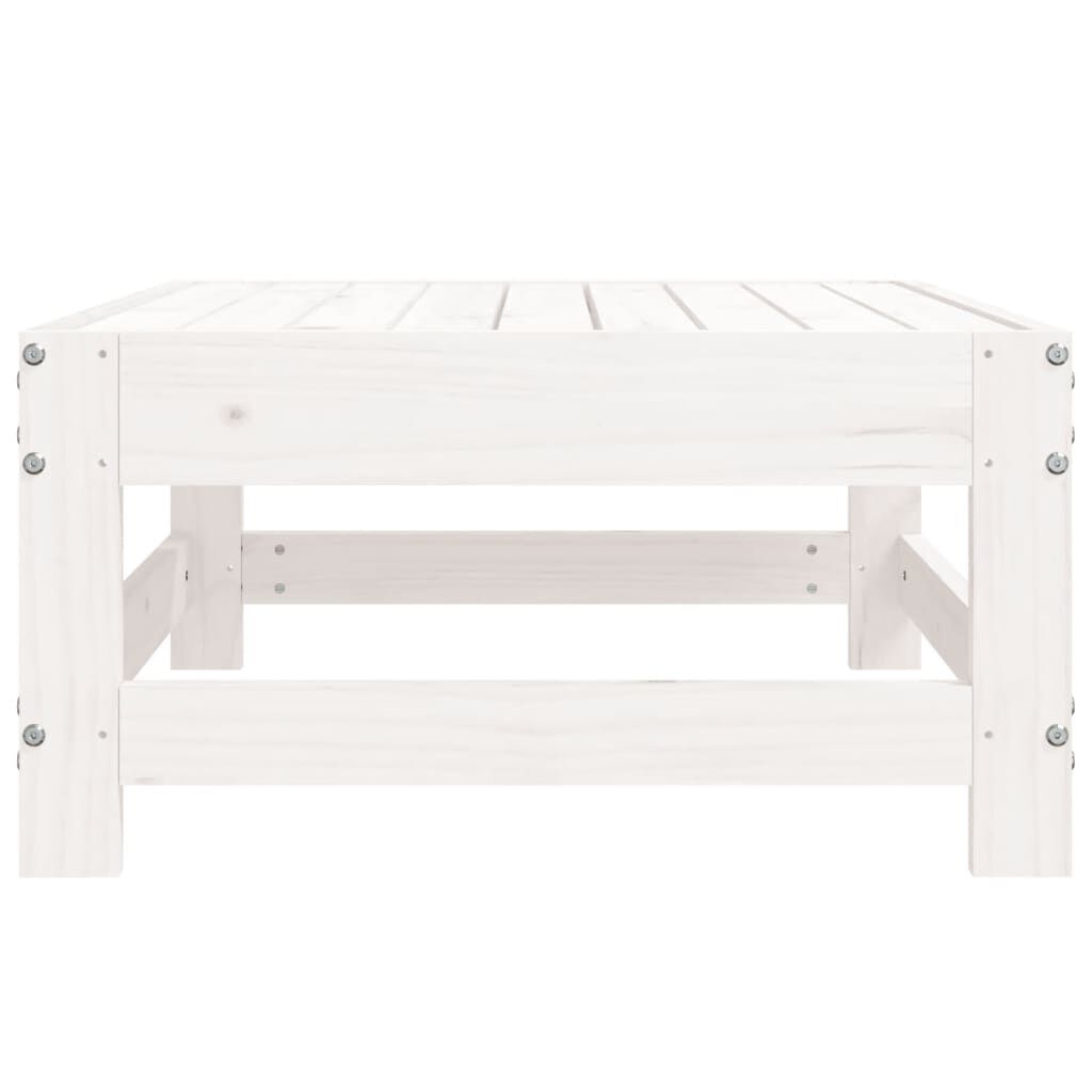 vidaXL Garden Footstool White Solid Wood Pine