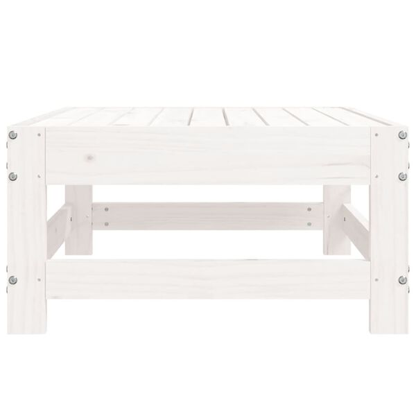 vidaXL Garden Footstool White Solid Wood Pine