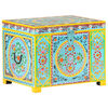vidaXL Hand Painted Storage Box 50x40x40 cm Solid Mango Wood