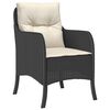 vidaXL Garden Chairs with Cushions 2 pcs Black Poly Rattan