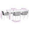 vidaXL 7 Piece Garden Dining Set with Cushions Poly Rattan and Steel