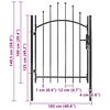 vidaXL Garden Gate Steel 1x1.5 m Black