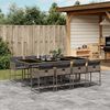 vidaXL 9 Piece Garden Dining Set with Cushions Grey Poly Rattan