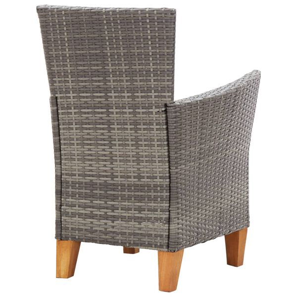 vidaXL 9 Piece Dining Set Poly Rattan and Solid Acacia Wood Grey