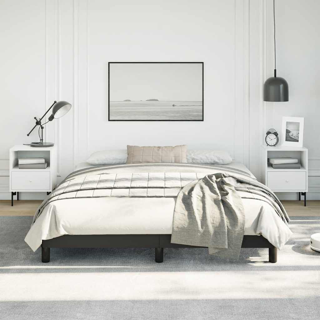 vidaXL Bed Frame without Mattress Black 152x203 cm Queen Faux Leather