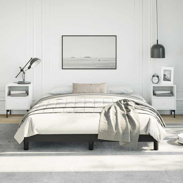 vidaXL Bed Frame without Mattress Black 152x203 cm Queen Faux Leather