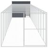 vidaXL Dog House with Run Anthracite 214x1273x181 cm Galvanised Steel