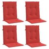 vidaXL Garden Lowback Chair Cushions 4 pcs Red 100x50x3 cm Oxford Fabric